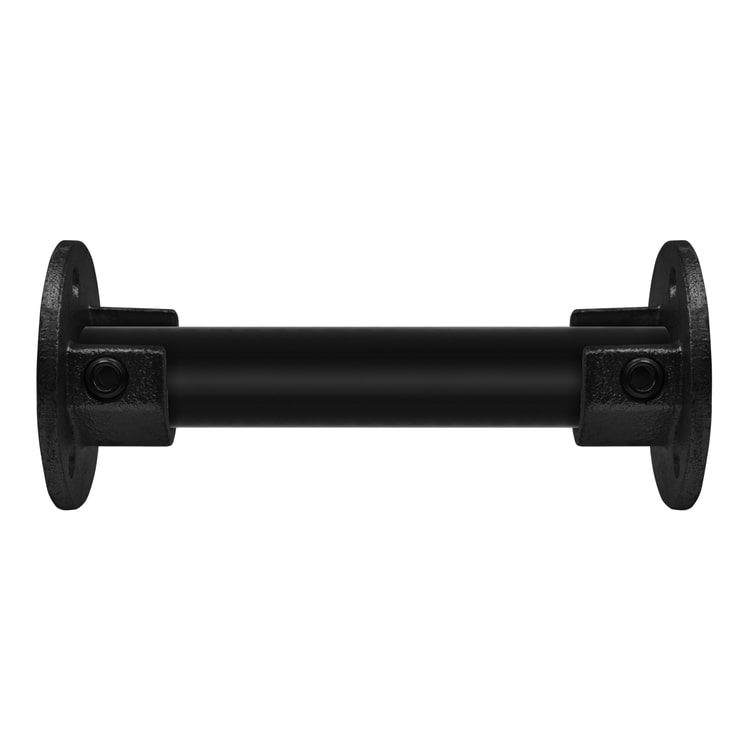 Buiskoppeling Ronde voetplaat met inleg - zwart (set)-B / 26,9 mm