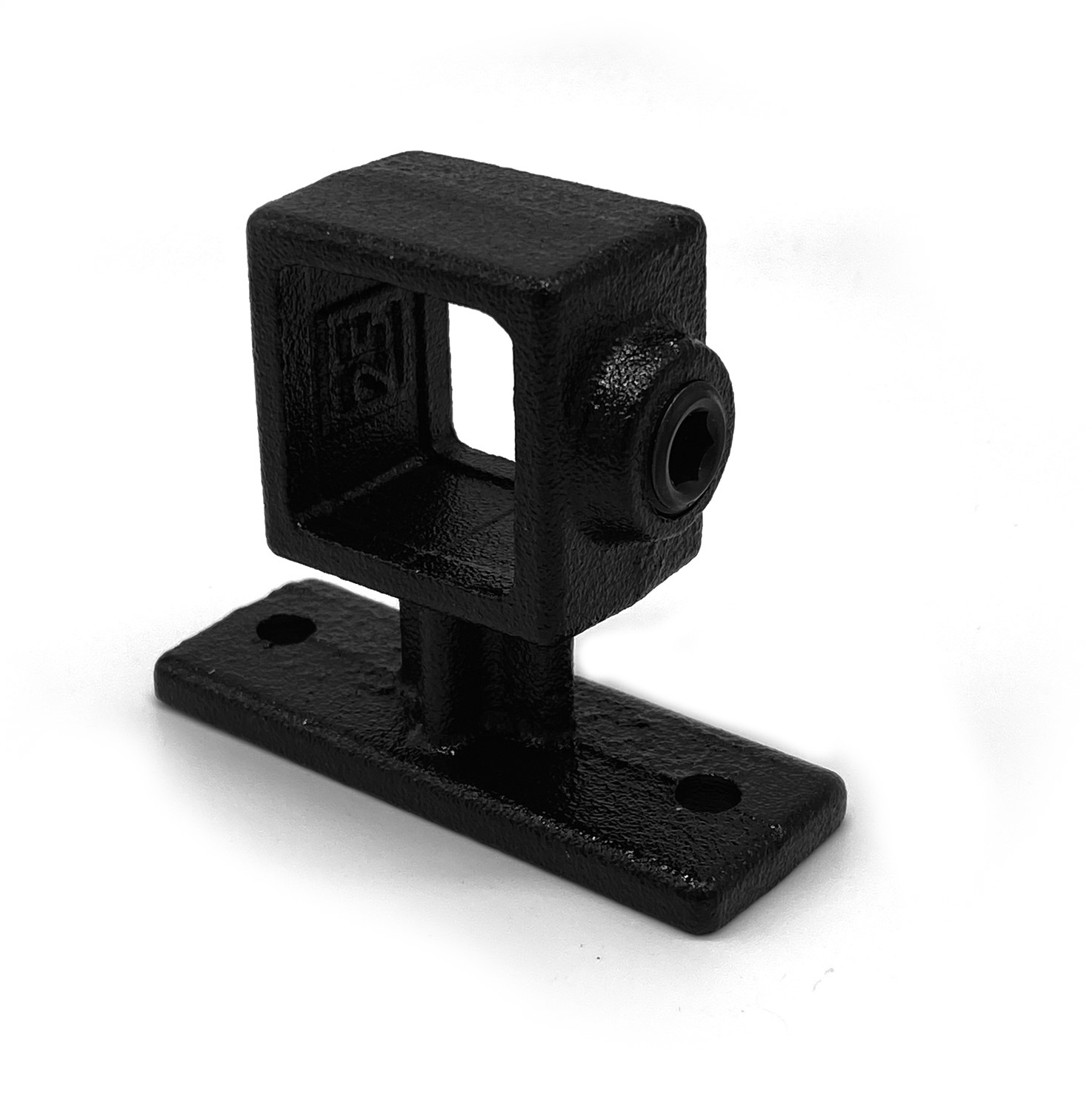Buiskoppeling Leuningdrager - zwart - vierkant - 25 mm