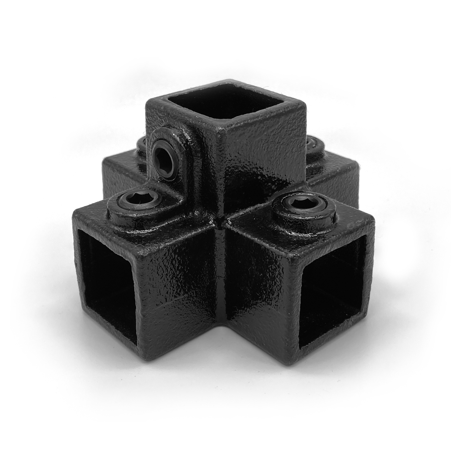 Buiskoppeling 4-weg kruisstuk - zwart - vierkant - 25 mm